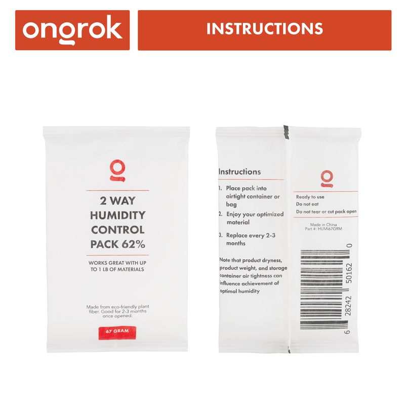 62% 2 way 67 gram humidity pack instructions ONGROK