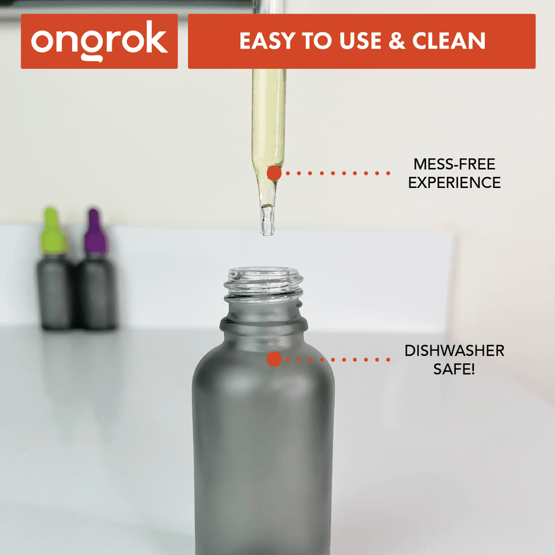 1 oz Dishwasher Safe glass dropper bottles by ONGROK