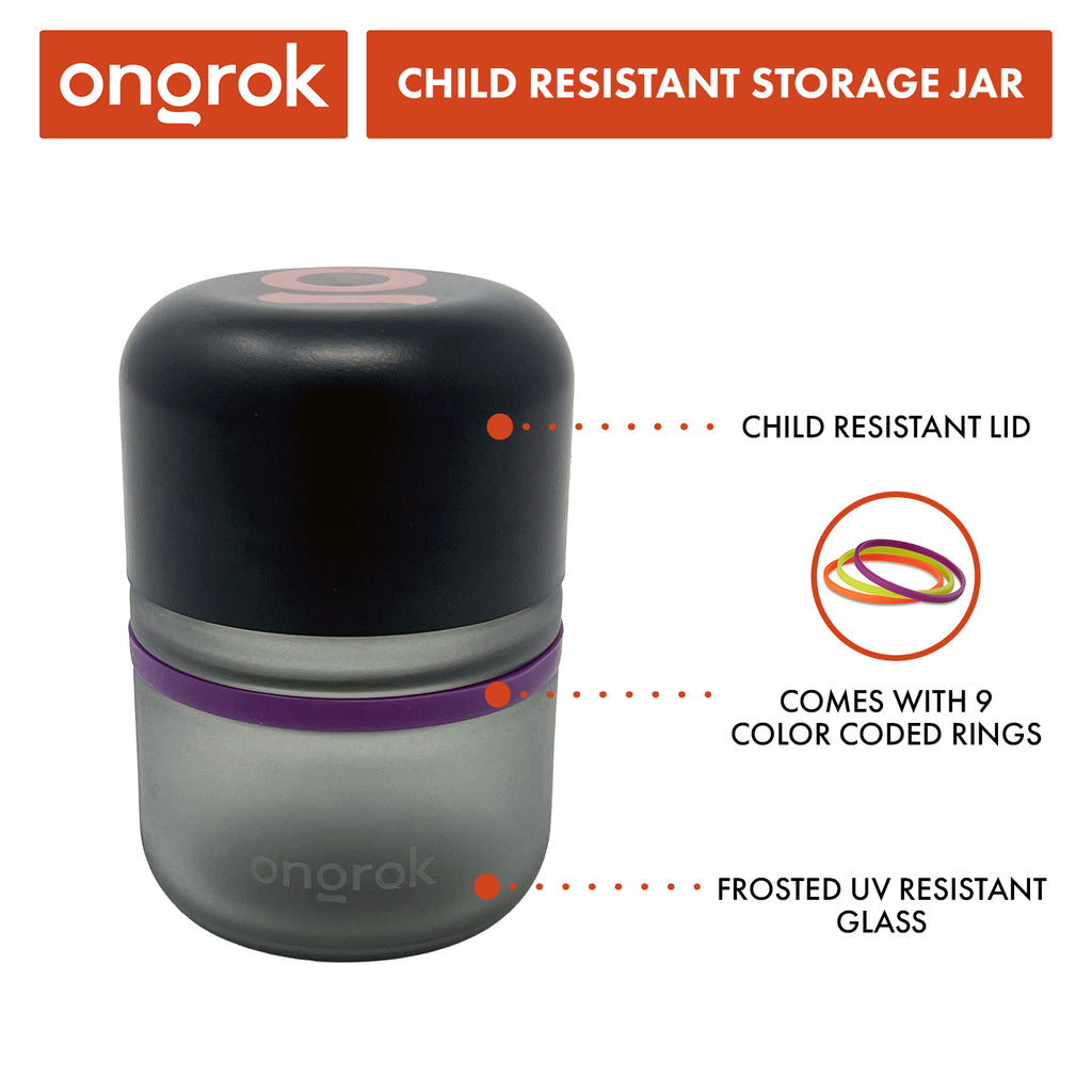80ml child resistant jar with colour coded rings