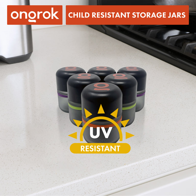 UV Resistant 80ml child resistant jars 6 pack