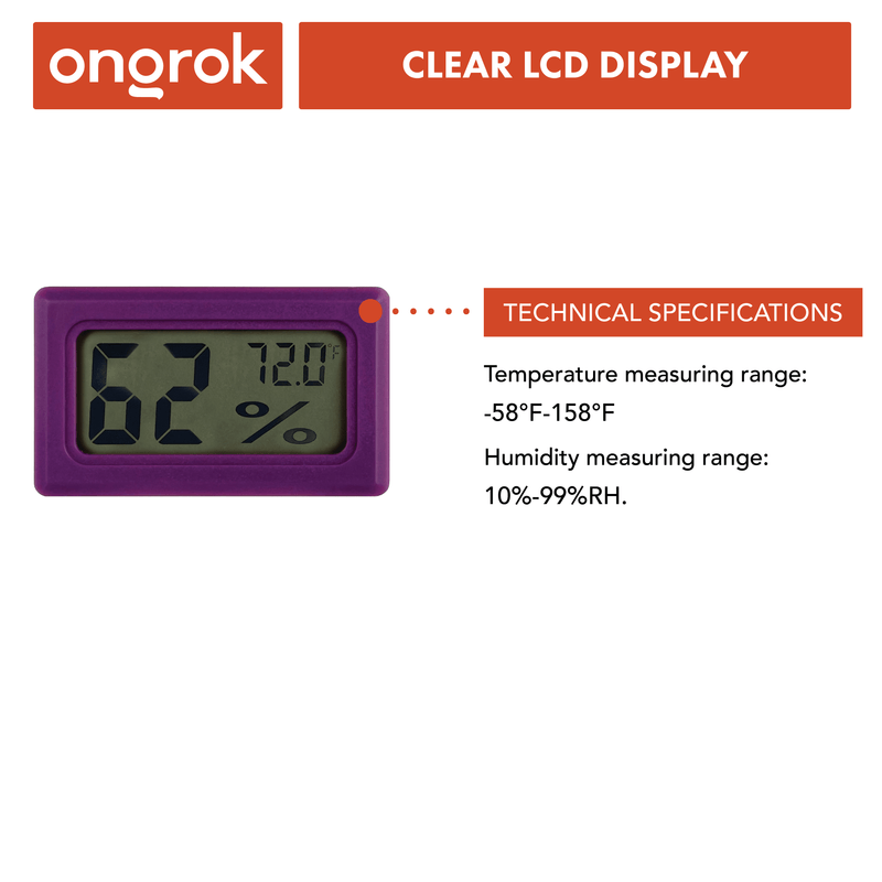 Mini Digital Hygrometers technical specifications | ONGROK