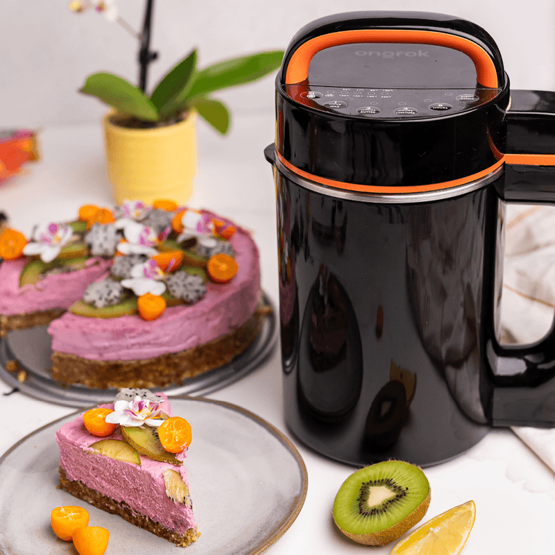 ONGROK Botanical Infuser and Hibiscus Infused Vegan Cheesecake